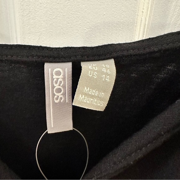 ASOS DESIGN Tall button through cupped mini dress in black sz 14 - Picture 8 of 9